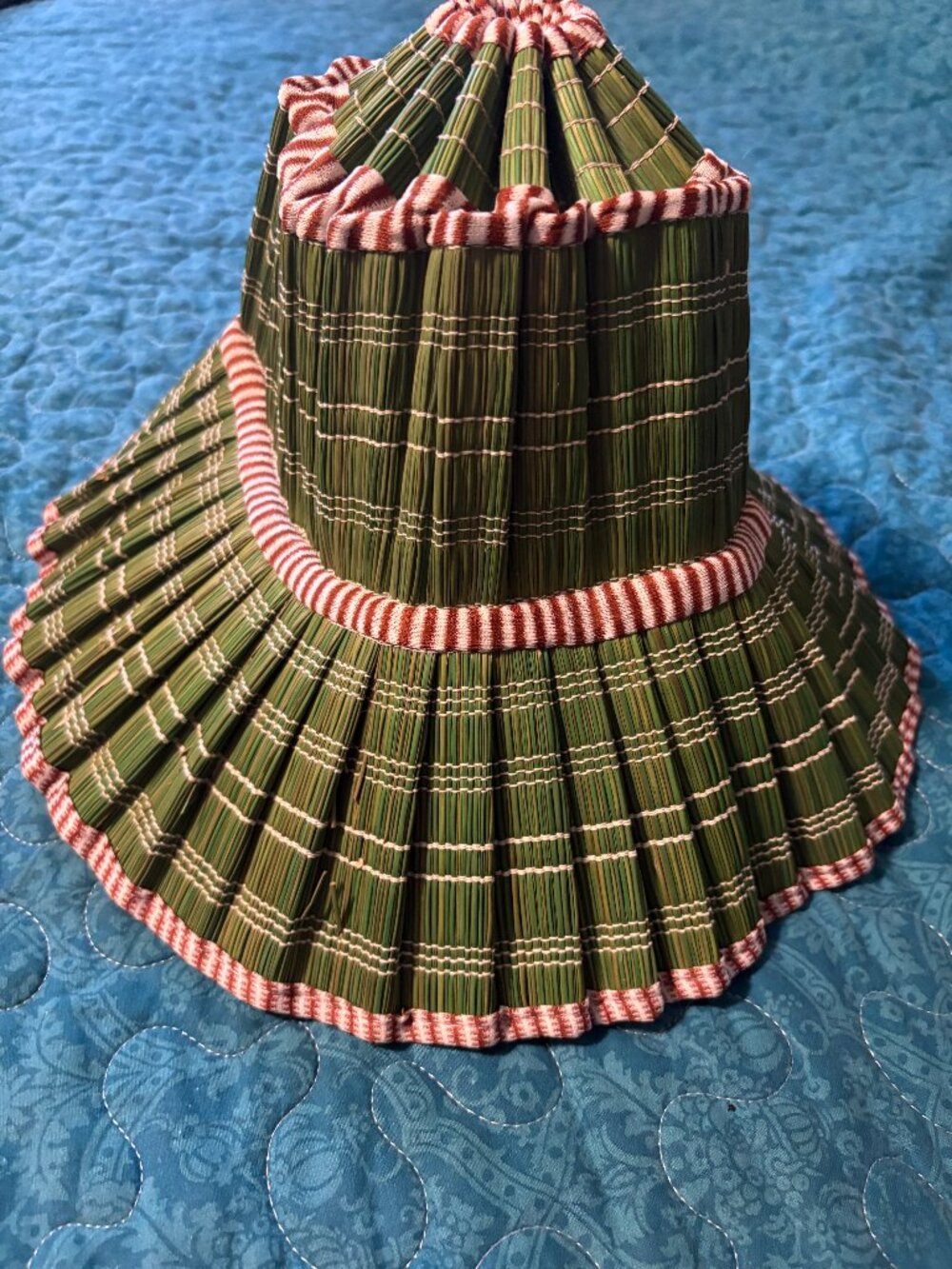 Vintage Green Foldable Straw Hat